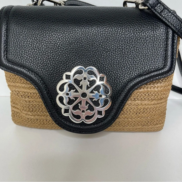 Brighton Eve Straw Messenger Cross Body Wheat-Black Handbags quiet luxury - Picture 6 of 16